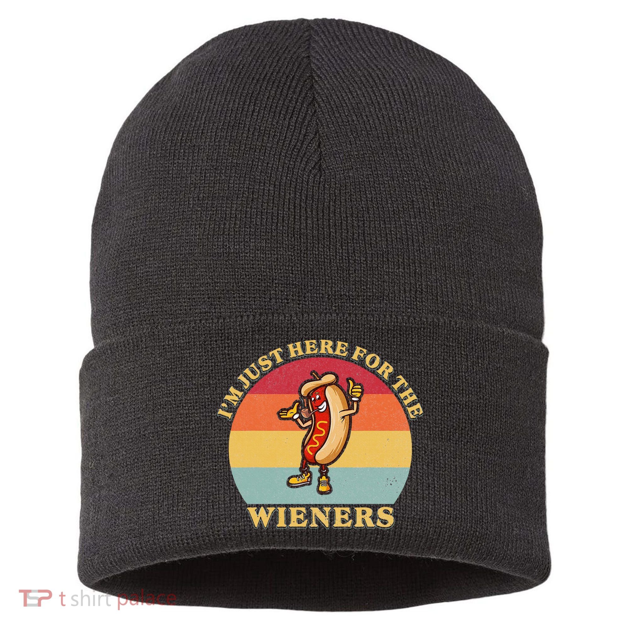 Im Just Here For The Weiners 4th Of July Sustainable Knit Beanie