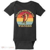 Im Just Here For The Weiners 4th Of July Baby Bodysuit thumb 0
