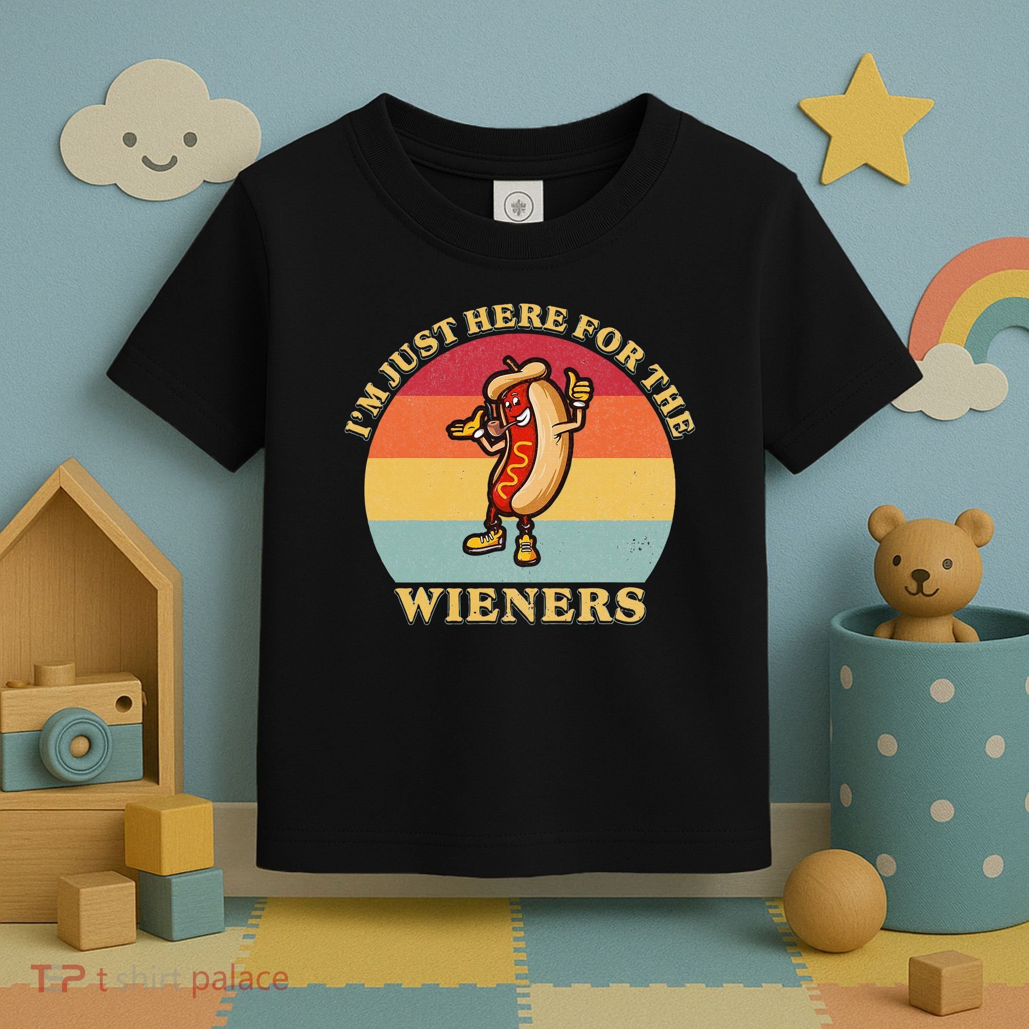 Im Just Here For The Weiners 4th Of July Toddler T-Shirt