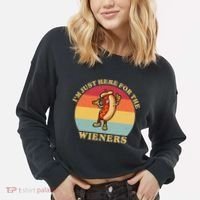 Im Just Here For The Weiners 4th Of July Cropped Pullover Crew thumb 2