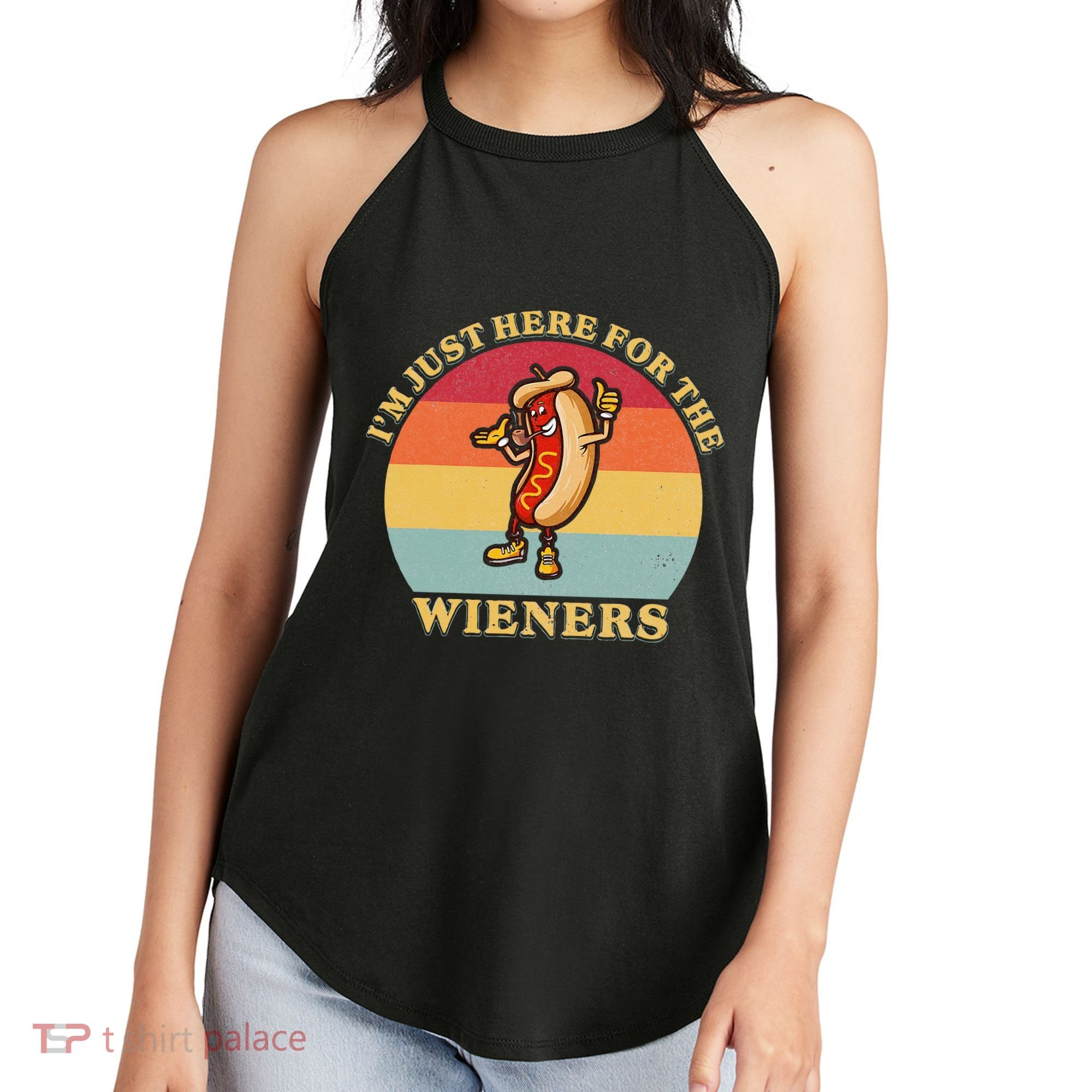 Im Just Here For The Weiners 4th Of July Women's Perfect Tri Rocker Tank