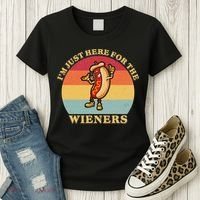 Im Just Here For The Weiners 4th Of July Women's T-Shirt thumb 3