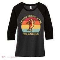 Im Just Here For The Weiners 4th Of July Women's Tri-Blend 3/4-Sleeve Raglan Shirt thumb 0