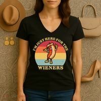 Im Just Here For The Weiners 4th Of July Women's V-Neck T-Shirt thumb 3