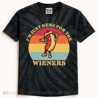Im Just Here For The Weiners 4th Of July Kids Tie-Dye T-Shirt thumb 0