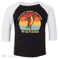 Im Just Here For The Weiners 4th Of July Toddler Fine Jersey T-Shirt thumb 0