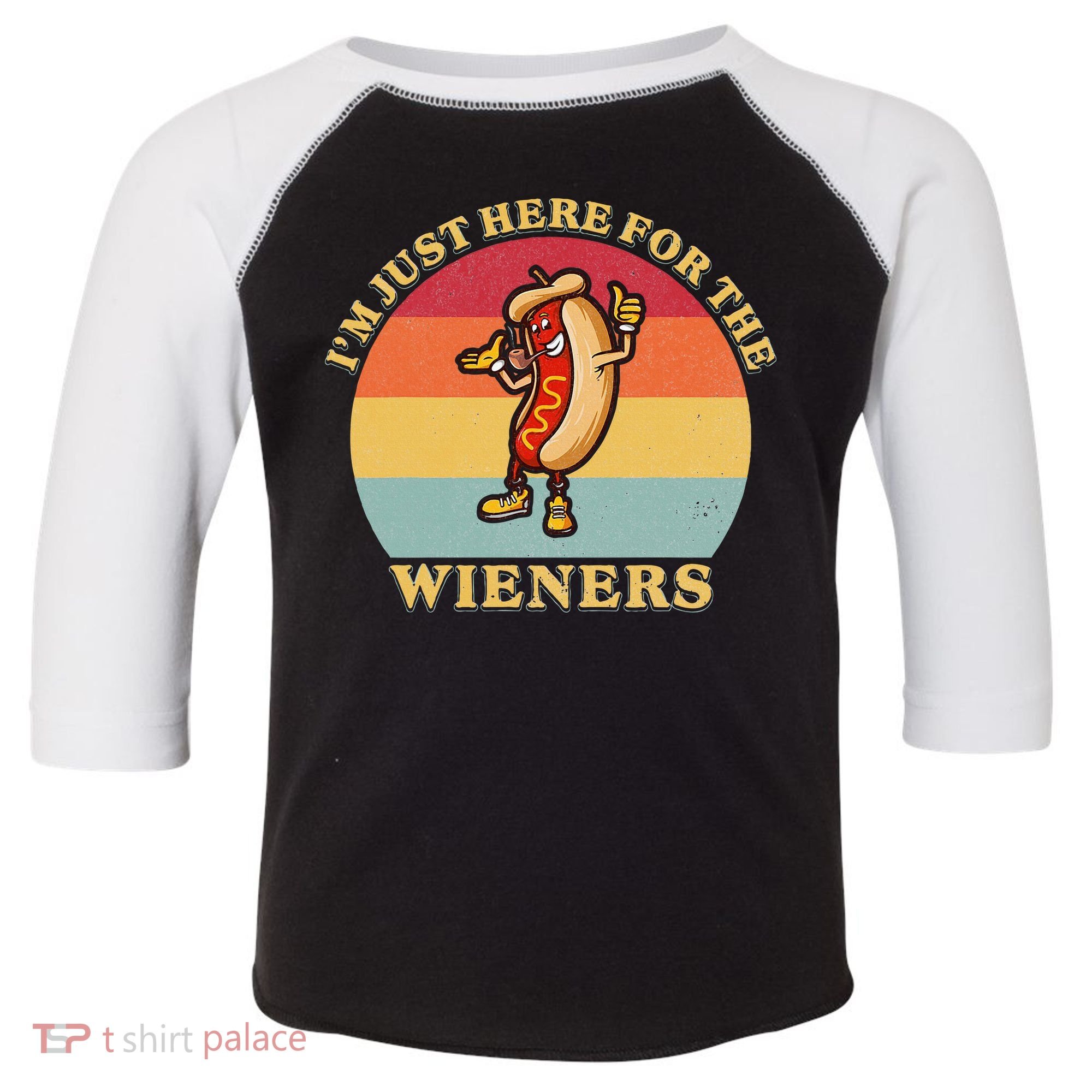 Im Just Here For The Weiners 4th Of July Toddler Fine Jersey T-Shirt