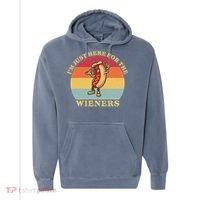 Im Just Here For The Weiners 4th Of July Comfort Colors Garment-Dyed Hooded Sweatshirt thumb 0