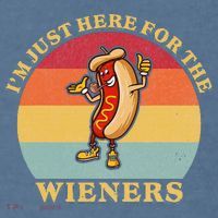 Im Just Here For The Weiners 4th Of July Comfort Colors Garment-Dyed Hooded Sweatshirt thumb 2