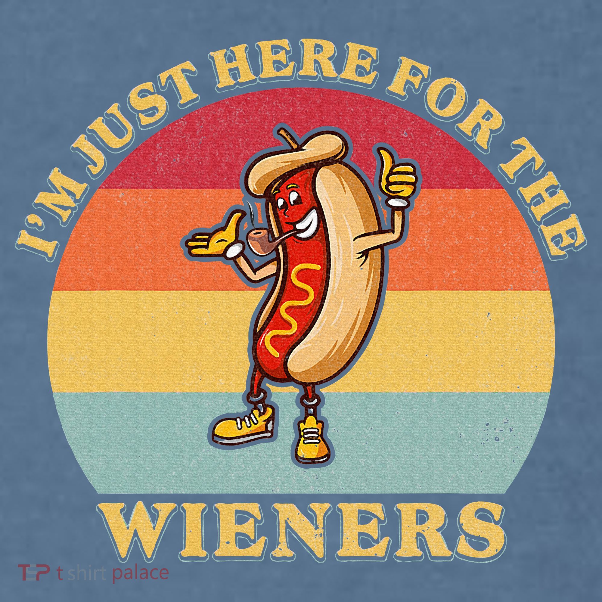 Im Just Here For The Weiners 4th Of July Comfort Colors Garment-Dyed Hooded Sweatshirt