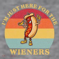 Im Just Here For The Weiners 4th Of July Women's Racerback Cropped Tank thumb 2