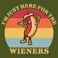 Im Just Here For The Weiners 4th Of July The Baniff Cuffed Pom Beanie thumb 2