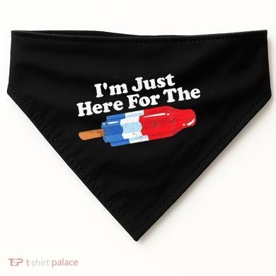 I'm Just Here For The Popsicle Funny Bomb Retro 80s Pop Gift USA-Made Doggie Bandana