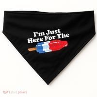 I'm Just Here For The Popsicle Funny Bomb Retro 80s Pop Gift USA-Made Doggie Bandana thumb 0