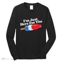 I'm Just Here For The Popsicle Funny Bomb Retro 80s Pop Gift Long Sleeve Shirt thumb 0