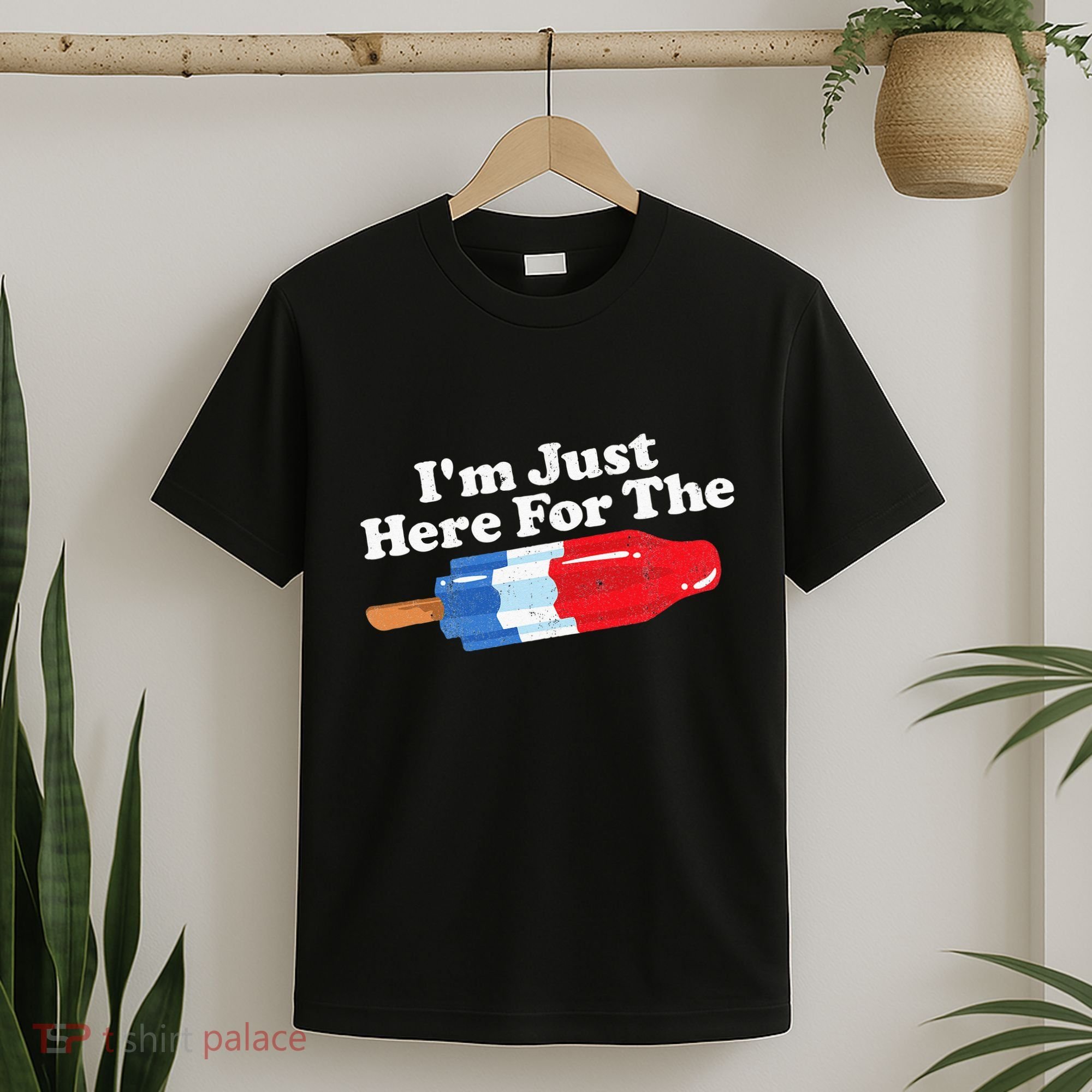 I'm Just Here For The Popsicle Funny Bomb Retro 80s Pop Gift T-Shirt