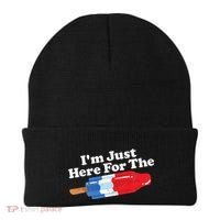 I'm Just Here For The Popsicle Funny Bomb Retro 80s Pop Gift Beanie thumb 0