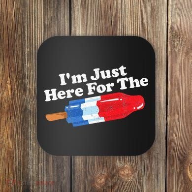 I'm Just Here For The Popsicle Funny Bomb Retro 80s Pop Gift Coaster