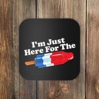 I'm Just Here For The Popsicle Funny Bomb Retro 80s Pop Gift Coaster thumb 0