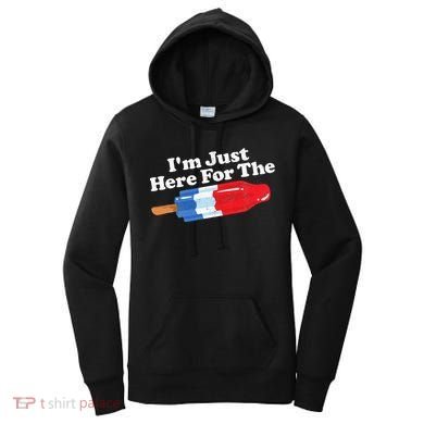 I'm Just Here For The Popsicle Funny Bomb Retro 80s Pop Gift Women's Hoodie