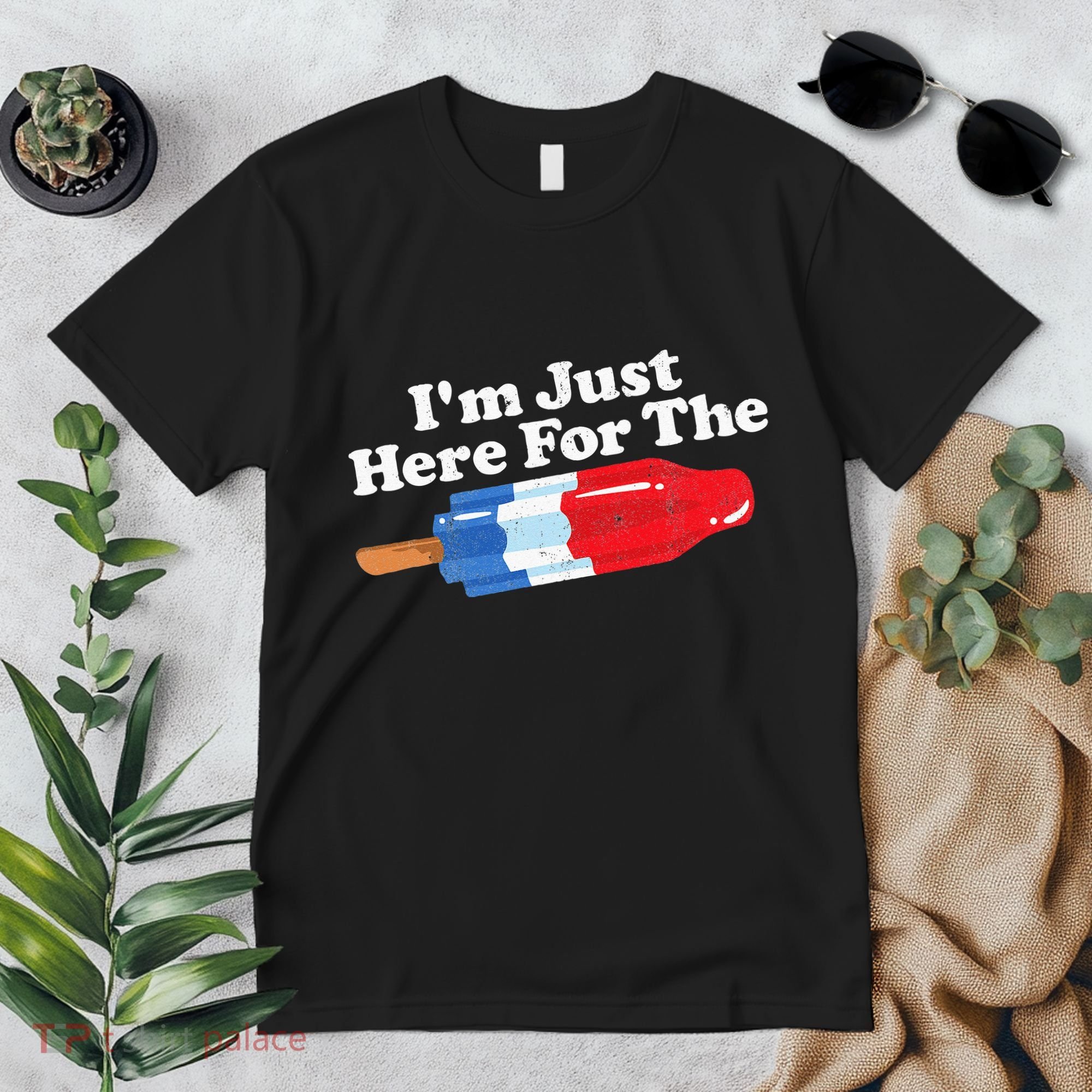 I'm Just Here For The Popsicle Funny Bomb Retro 80s Pop Gift Premium T-Shirt
