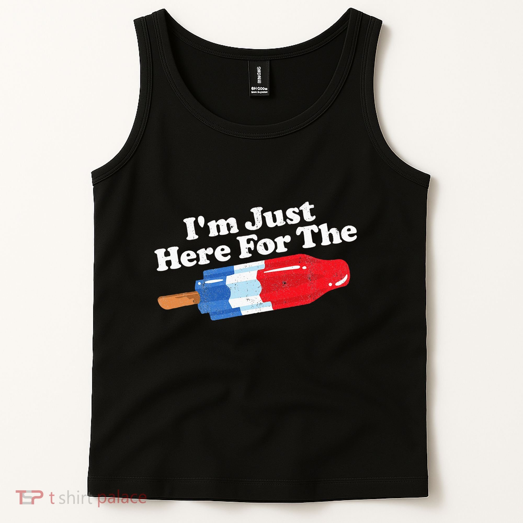 I'm Just Here For The Popsicle Funny Bomb Retro 80s Pop Gift Tank Top