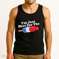 I'm Just Here For The Popsicle Funny Bomb Retro 80s Pop Gift Tank Top thumb 3