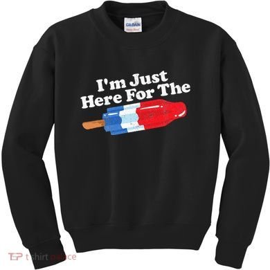 I'm Just Here For The Popsicle Funny Bomb Retro 80s Pop Gift Kids Sweatshirt