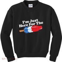 I'm Just Here For The Popsicle Funny Bomb Retro 80s Pop Gift Kids Sweatshirt thumb 0