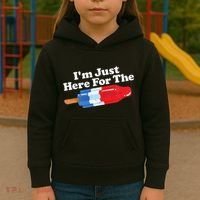 I'm Just Here For The Popsicle Funny Bomb Retro 80s Pop Gift Kids Hoodie thumb 3