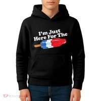 I'm Just Here For The Popsicle Funny Bomb Retro 80s Pop Gift Kids Hoodie thumb 4