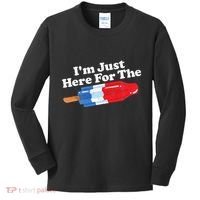 I'm Just Here For The Popsicle Funny Bomb Retro 80s Pop Gift Kids Long Sleeve Shirt thumb 0