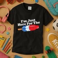 I'm Just Here For The Popsicle Funny Bomb Retro 80s Pop Gift Kids T-Shirt thumb 3