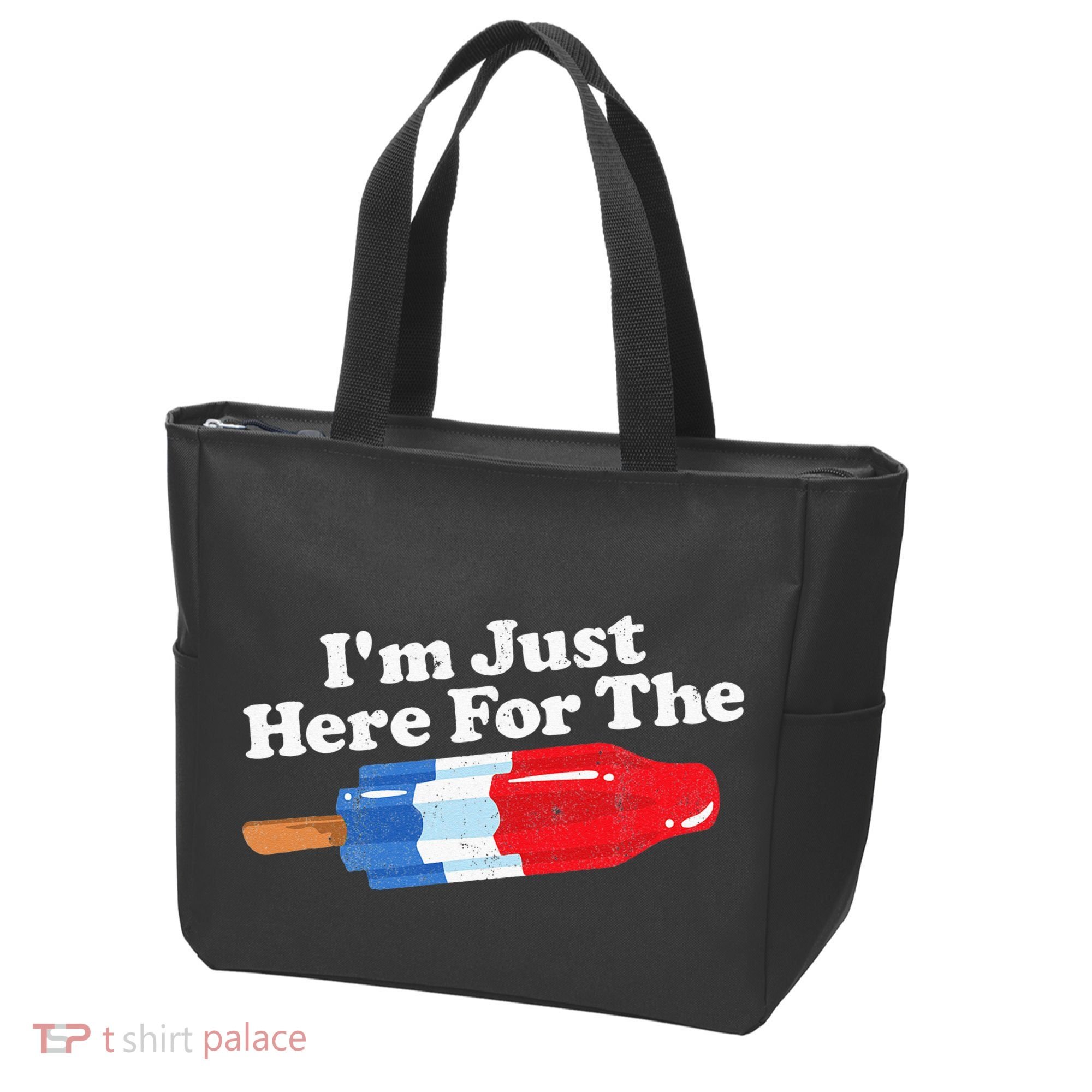 I'm Just Here For The Popsicle Funny Bomb Retro 80s Pop Gift Tote Bag