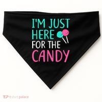 Im Just Here For The Candy Halloween USA-Made Doggie Bandana thumb 0