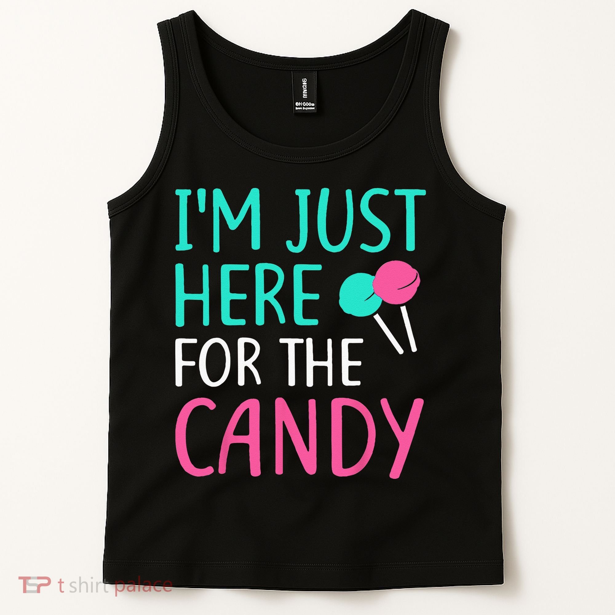 Im Just Here For The Candy Halloween Tank Top