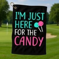 Im Just Here For The Candy Halloween Golf Towel thumb 1