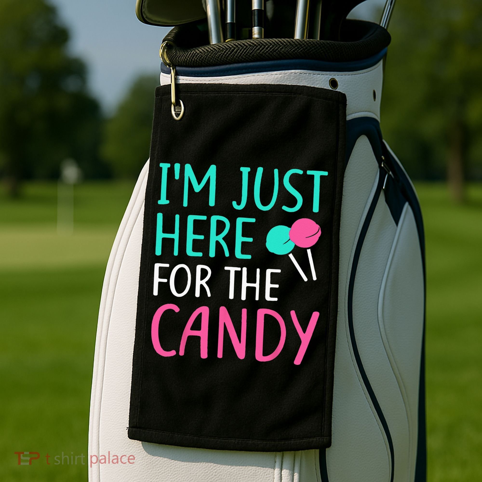 Im Just Here For The Candy Halloween Golf Towel