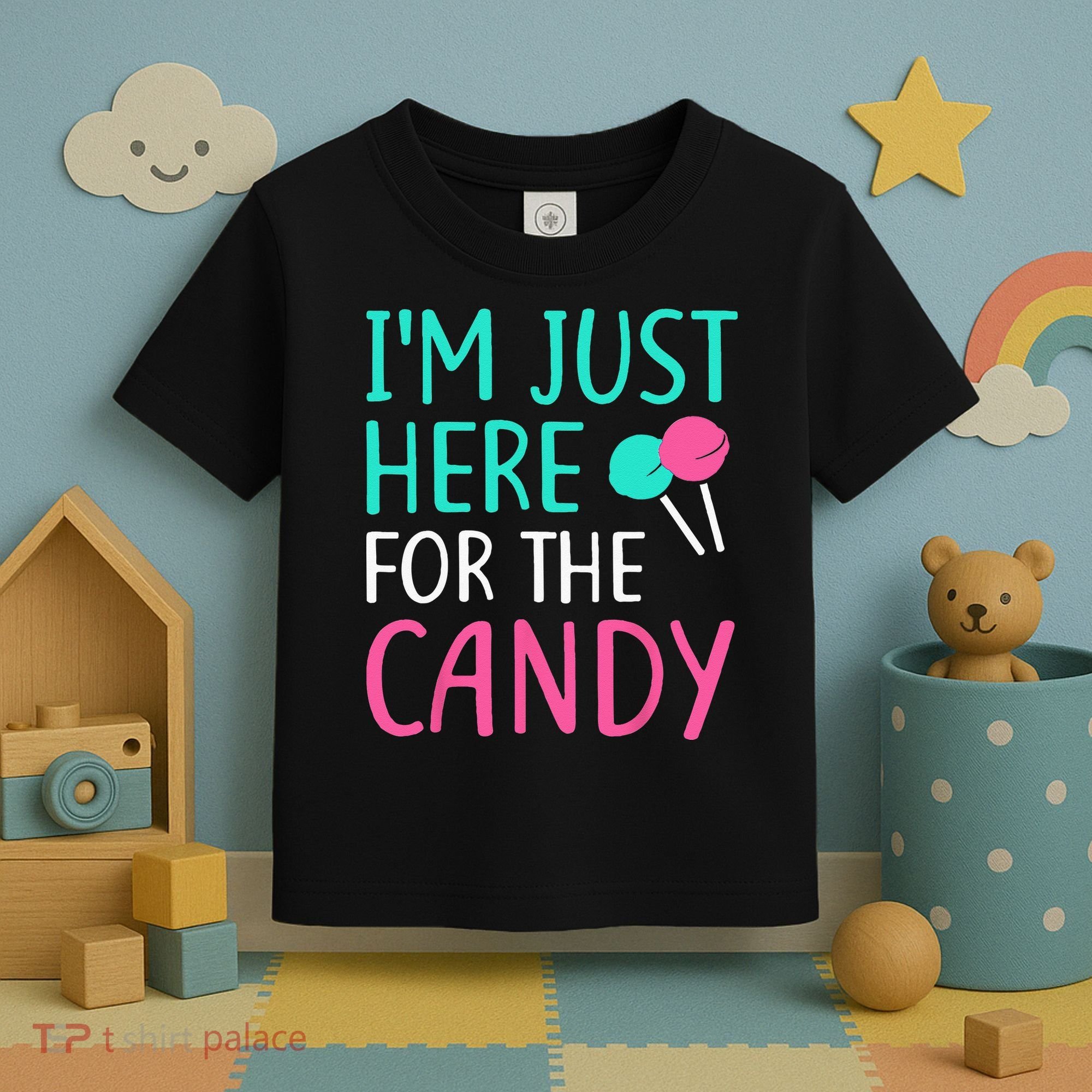 Im Just Here For The Candy Halloween Toddler T-Shirt