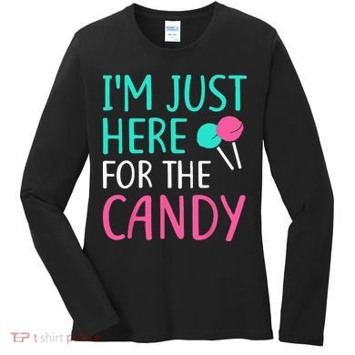 Im Just Here For The Candy Halloween Women's Long Sleeve Shirt
