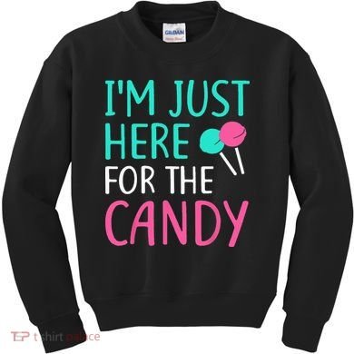 Im Just Here For The Candy Halloween Kids Sweatshirt
