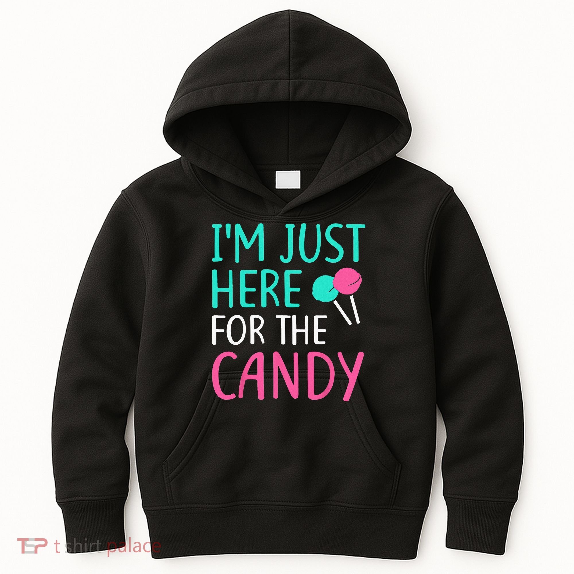 Im Just Here For The Candy Halloween Kids Hoodie