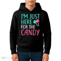 Im Just Here For The Candy Halloween Kids Hoodie thumb 4