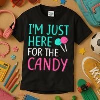 Im Just Here For The Candy Halloween Kids T-Shirt thumb 3
