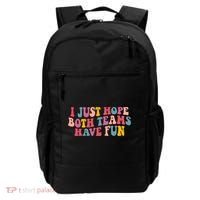 I Just Hope Both Teams Have Fun Groovy Football Gift Backpack thumb 0
