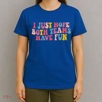 I Just Hope Both Teams Have Fun Groovy Football Gift T-Shirt thumb 4