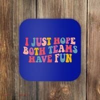 I Just Hope Both Teams Have Fun Groovy Football Gift Coaster thumb 0