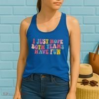 I Just Hope Both Teams Have Fun Groovy Football Gift Women's Tank Top thumb 2