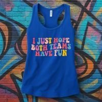 I Just Hope Both Teams Have Fun Groovy Football Gift Women's Tank Top thumb 3