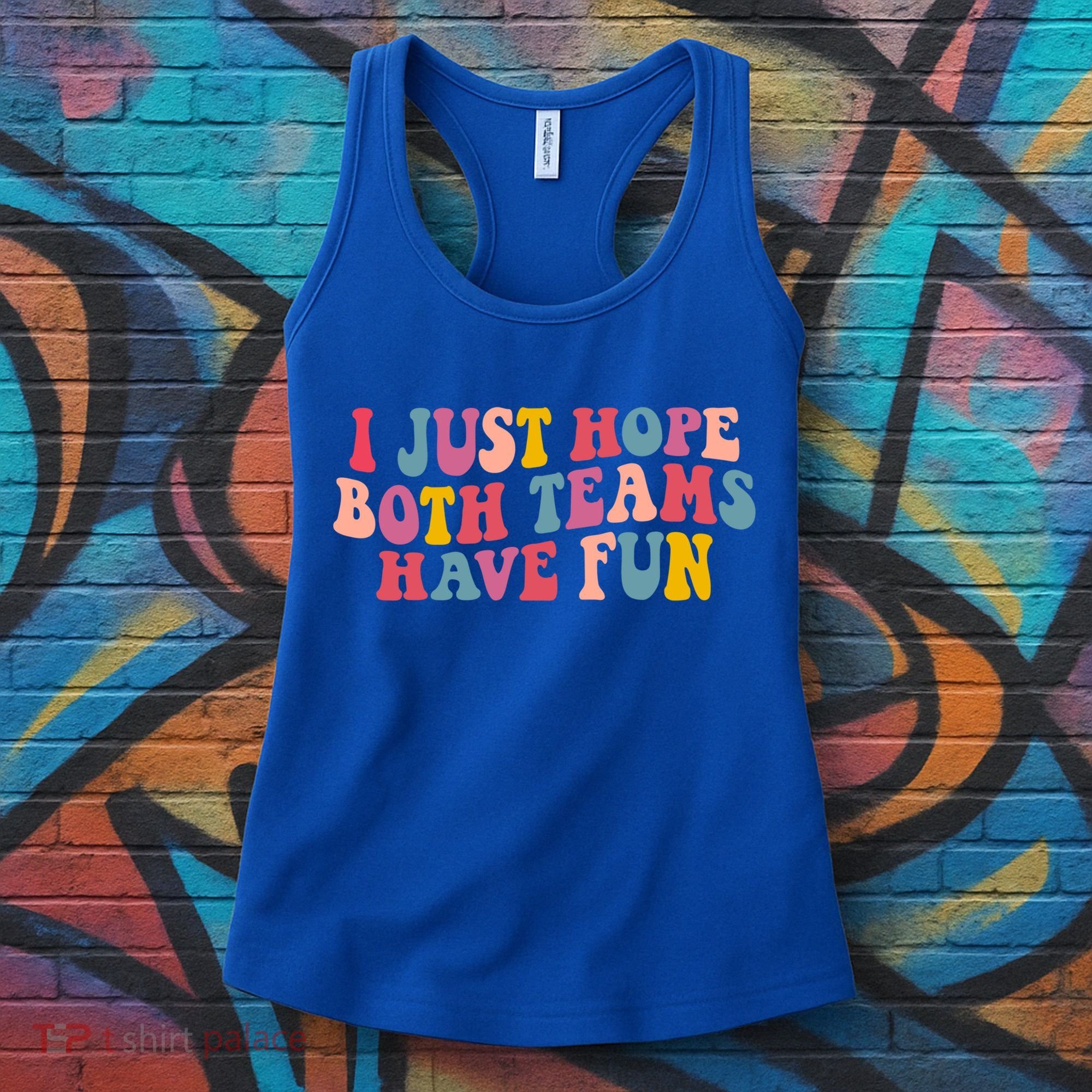 I Just Hope Both Teams Have Fun Groovy Football Gift Women's Tank Top